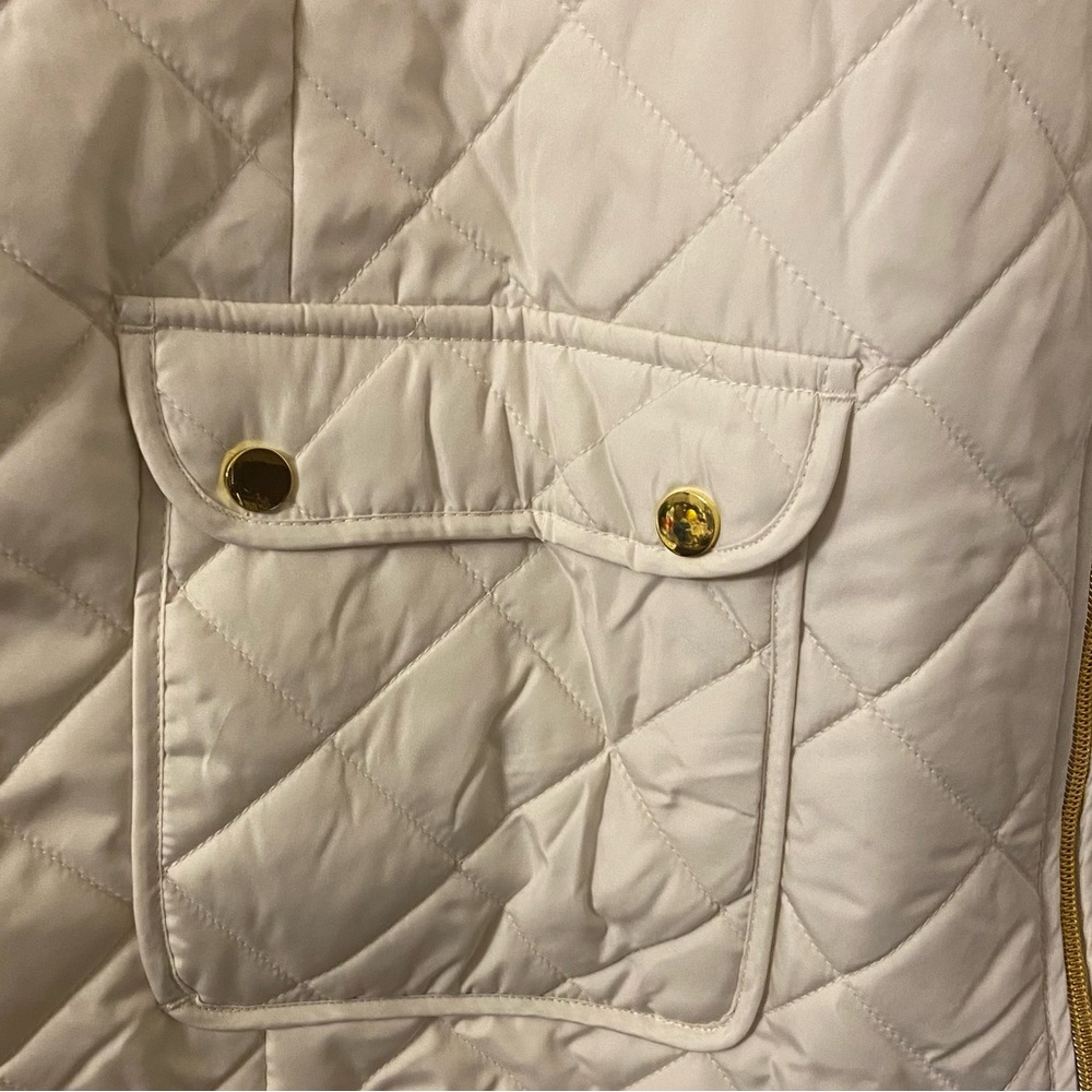 St. John's Bay Womens New Plus Midweight Quilted Vest in Ivory. - Picture 3 of 7